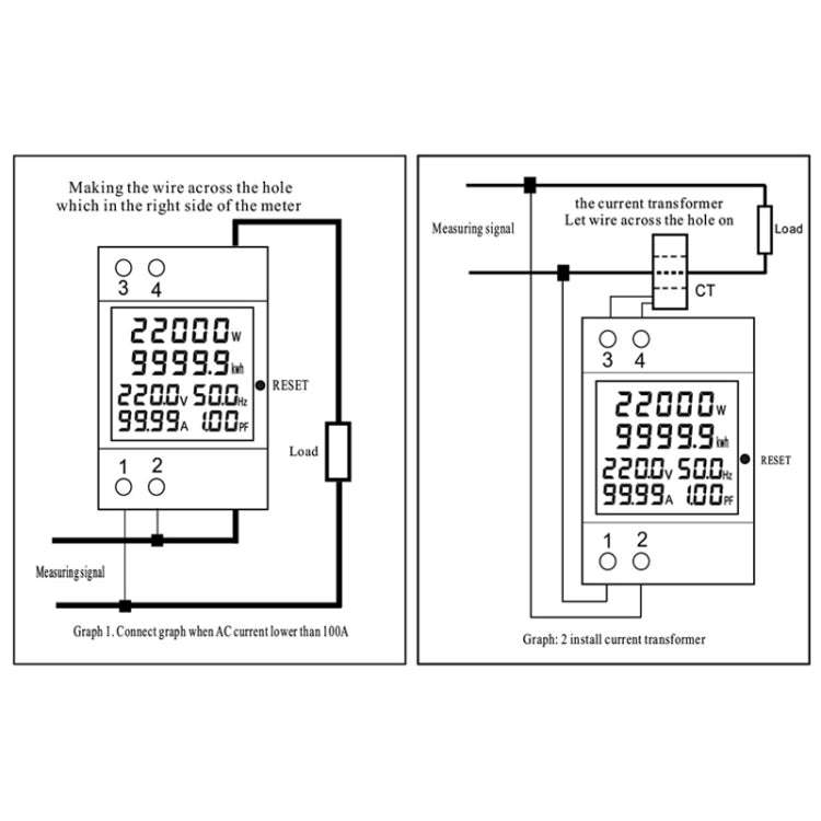 SINOTIMER SDM009 Din Rail Single-Phase Voltage Current Frequency Power Factor Electricity Multifu...