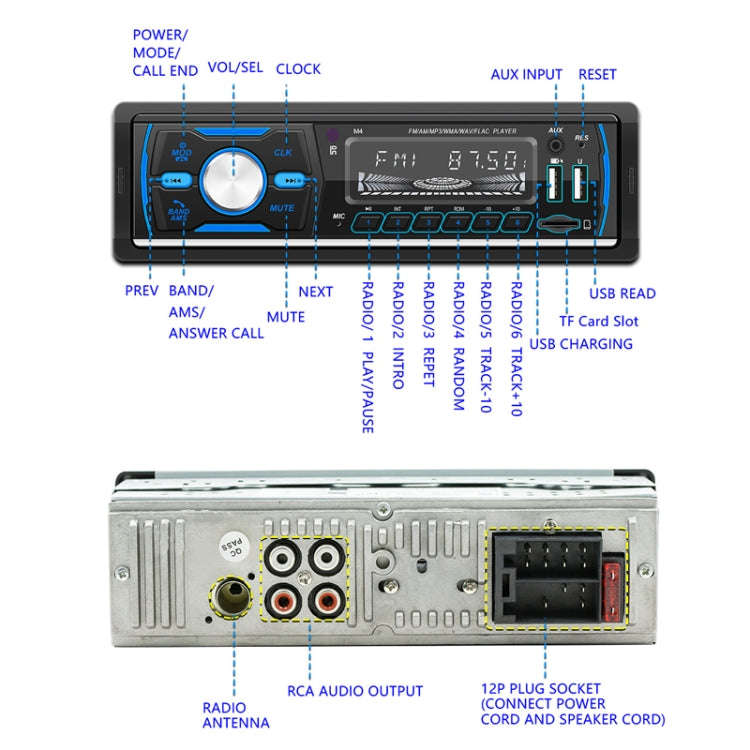 Dual USB Car DAB Digital U Disk Card Bluetooth Radio MP3 Player(SWM-M4)