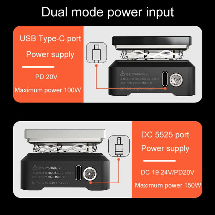 MINIWARE MHP50 Support PD/DC Power Supply 150W High Power Mini Thermostat Heating Station, Model: A5