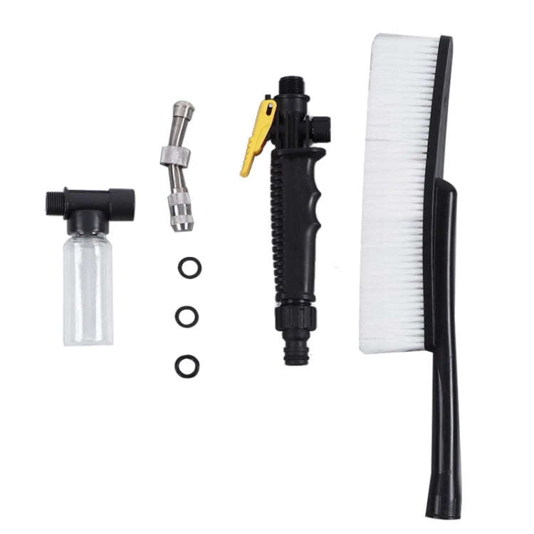 High Pressure Car Wash Nozzle Soft Bristle Long Handle Brush Foam Bottle Tool Set, Specification:...