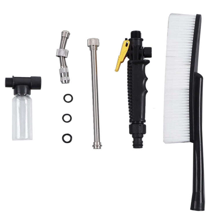 High Pressure Car Wash Nozzle Soft Bristle Long Handle Brush Foam Bottle Tool Set, Specification:...