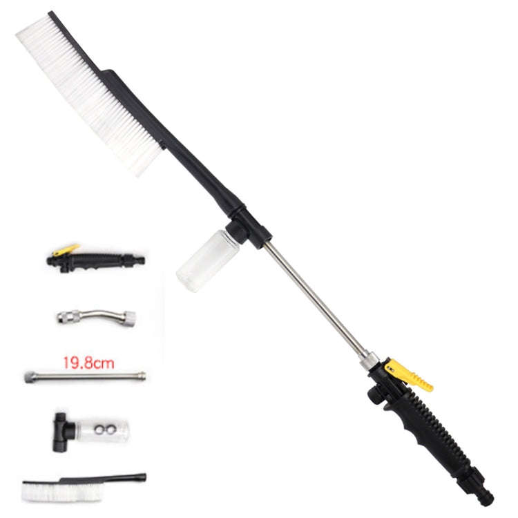 High Pressure Car Wash Nozzle Soft Bristle Long Handle Brush Foam Bottle Tool Set, Specification:...