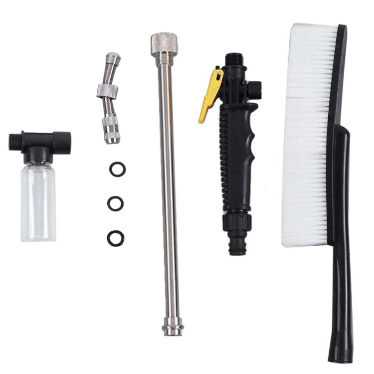 High Pressure Car Wash Nozzle Soft Bristle Long Handle Brush Foam Bottle Tool Set, Specification:...