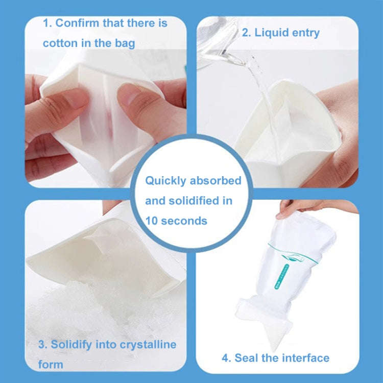 4pcs /Pack Car Disposable Emergency Rapid Coagulation Urine Bag Traffic Jam Pee Bag(13x27cm)