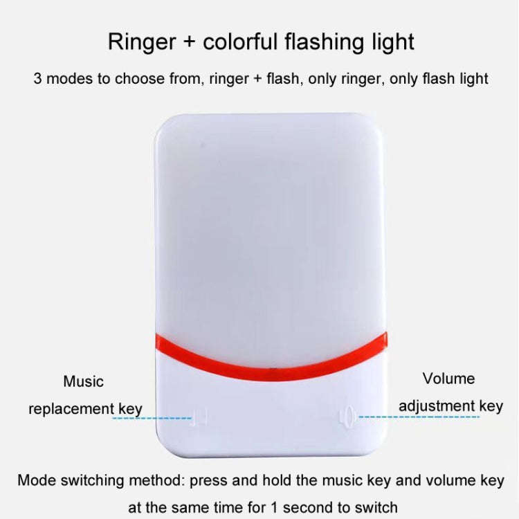 CMF1188-11 USB Power Home Wireless Doorbell Remote Control Intelligent Flashing Doorbell Caller