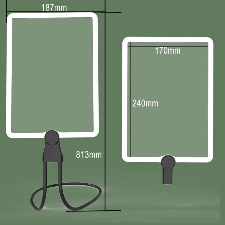 8039-5 LED Light Multifunctional Charging Hanging Neck Handheld Reading Magnifying Glass(Black)