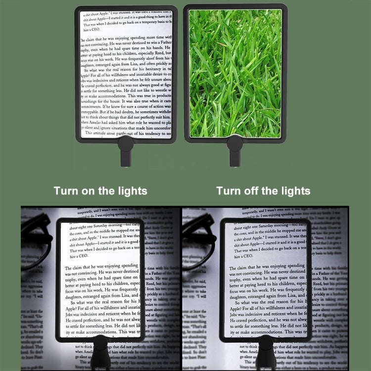 8039-5 LED Light Multifunctional Charging Hanging Neck Handheld Reading Magnifying Glass(Black)