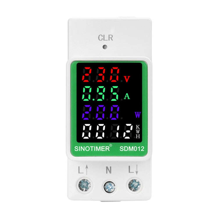 SINOTIMER DIN Rail AC Digital Display Current Voltage Power Electricity Multi-Function Tester, Mo...