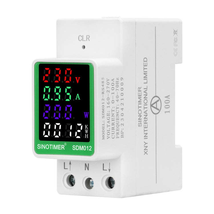SINOTIMER DIN Rail AC Digital Display Current Voltage Power Electricity Multi-Function Tester, Mo...
