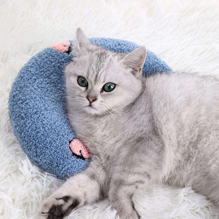 U-Shaped Pillow For Cats Pet Dog Sleeping Pillow Cushion(Blue)
