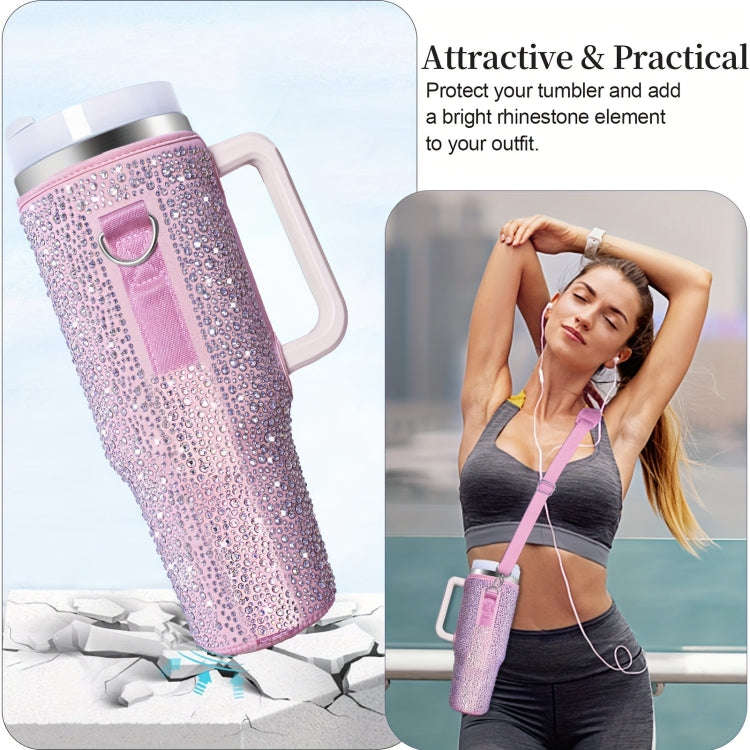 For Stanley 40oz Cup Hot Diamond Cover Neoprene Insulated Portable Bottle Cover(Black)
