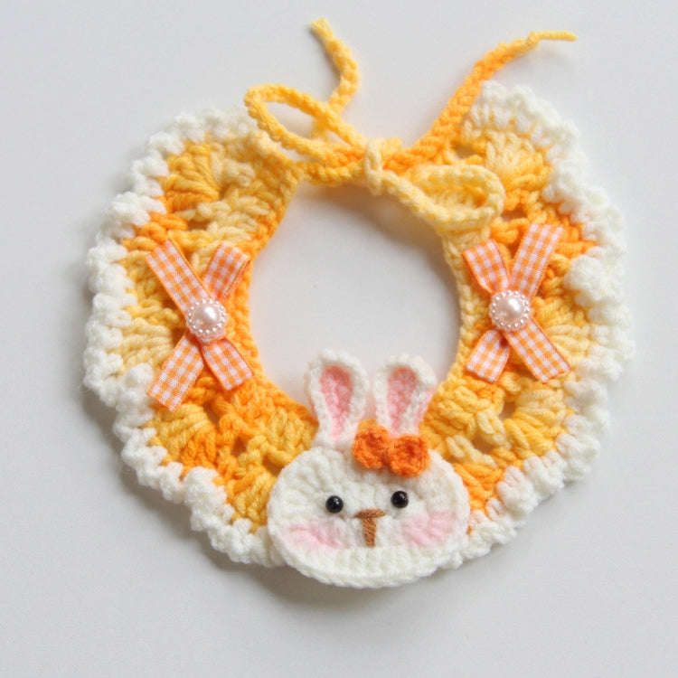 Cats Dog Cute Knitted Collar Woolen Collar Handmade Scarf For Photo Decoration, Style: Bow Rabbit(L)
