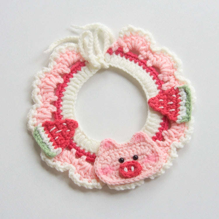 Cats Dog Cute Knitted Collar Woolen Collar Handmade Scarf For Photo Decoration, Style: Watermelon...