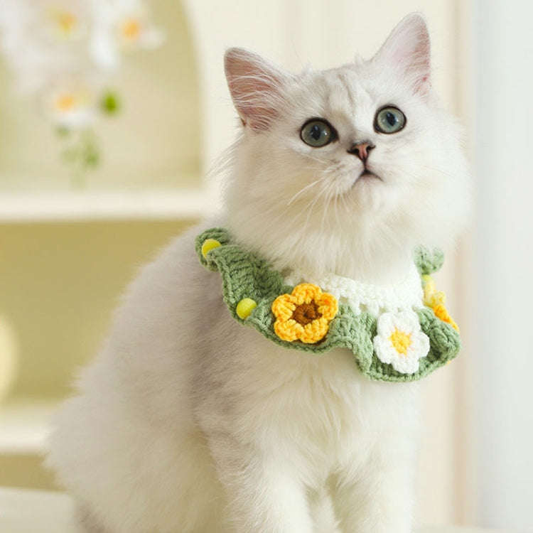 Cats Dog Cute Knitted Collar Woolen Collar Handmade Scarf For Photo Decoration, Style: Bow Rabbit(L)