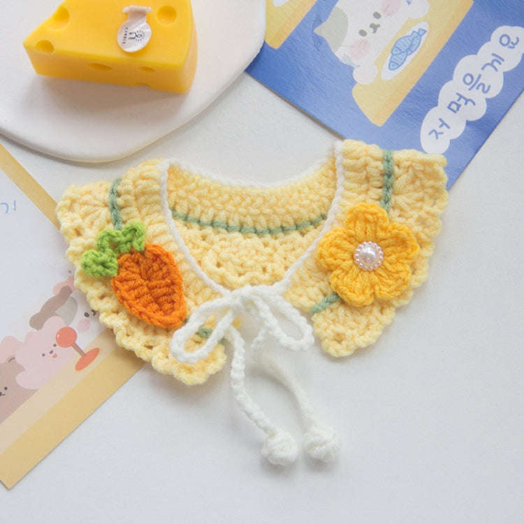 Cats Dog Cute Knitted Collar Woolen Collar Handmade Scarf For Photo Decoration, Style: Bow Rabbit(L)