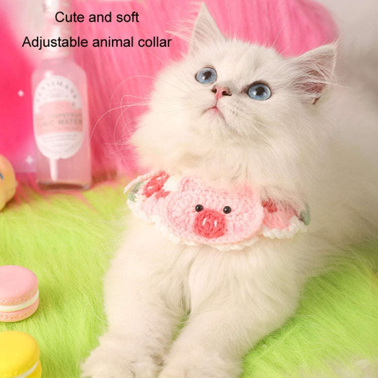 Cats Dog Cute Knitted Collar Woolen Collar Handmade Scarf For Photo Decoration, Style: Bow Rabbit(L)