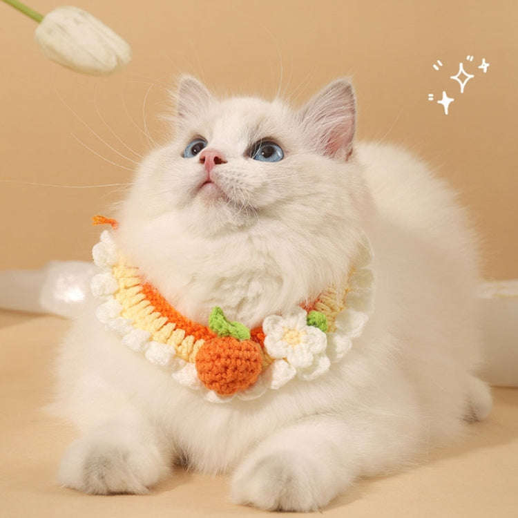 Cats Dog Cute Knitted Collar Woolen Collar Handmade Scarf For Photo Decoration, Style: Bow Rabbit(L)
