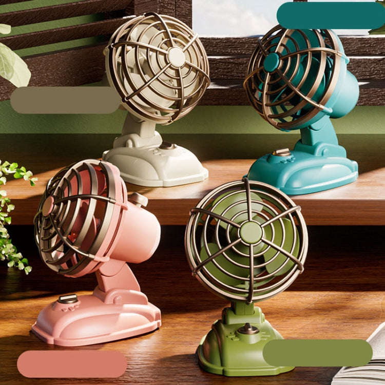 Mini Office Desktop Silent Electrical Fan Desktop Outdoor USB Retro Fan(Green)
