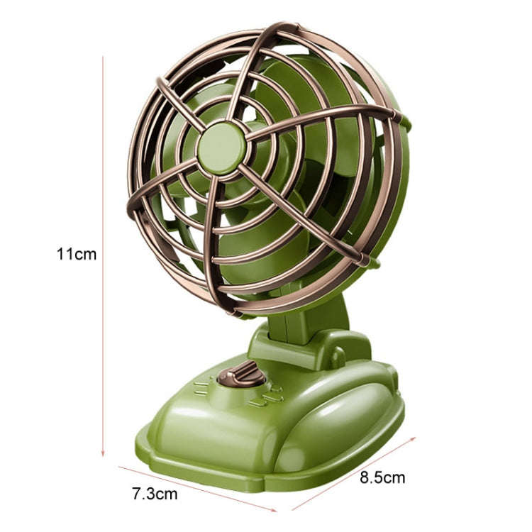 Mini Office Desktop Silent Electrical Fan Desktop Outdoor USB Retro Fan(Green)