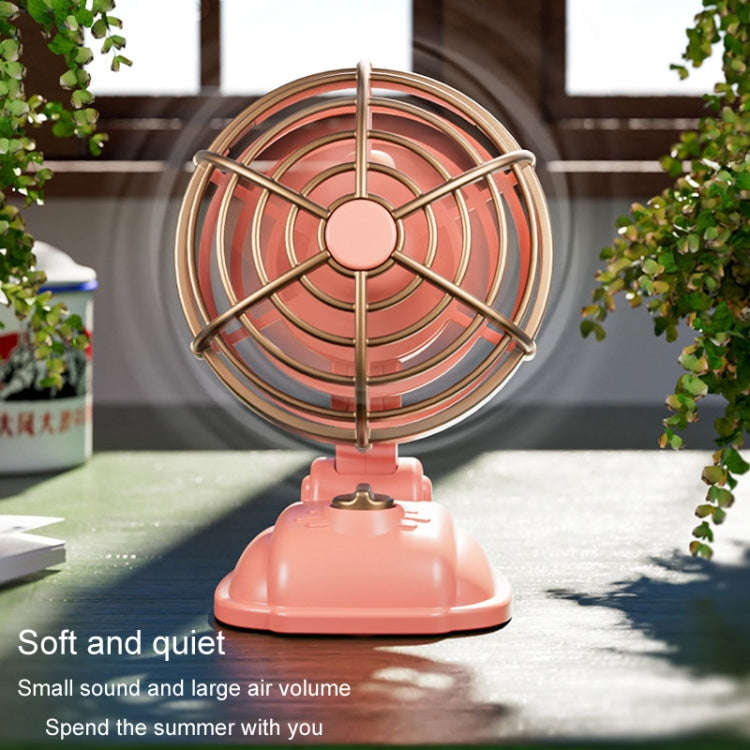 Mini Office Desktop Silent Electrical Fan Desktop Outdoor USB Retro Fan(Green)