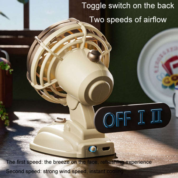 Mini Office Desktop Silent Electrical Fan Desktop Outdoor USB Retro Fan(Green)