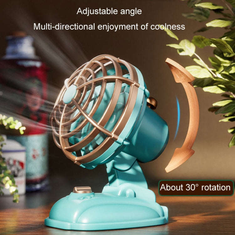 Mini Office Desktop Silent Electrical Fan Desktop Outdoor USB Retro Fan(Green)