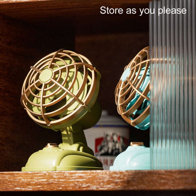Mini Office Desktop Silent Electrical Fan Desktop Outdoor USB Retro Fan(Green)