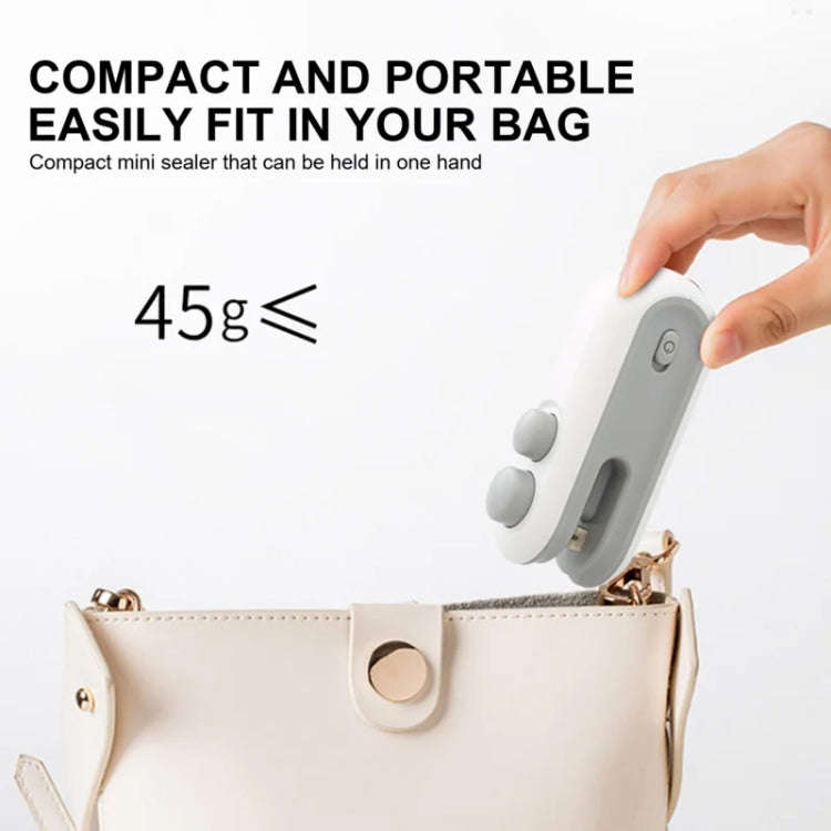 2 In 1 Vacuum Sealing Machine Portable Pressure Plastic Bag Sealing Device With Cutter(White)