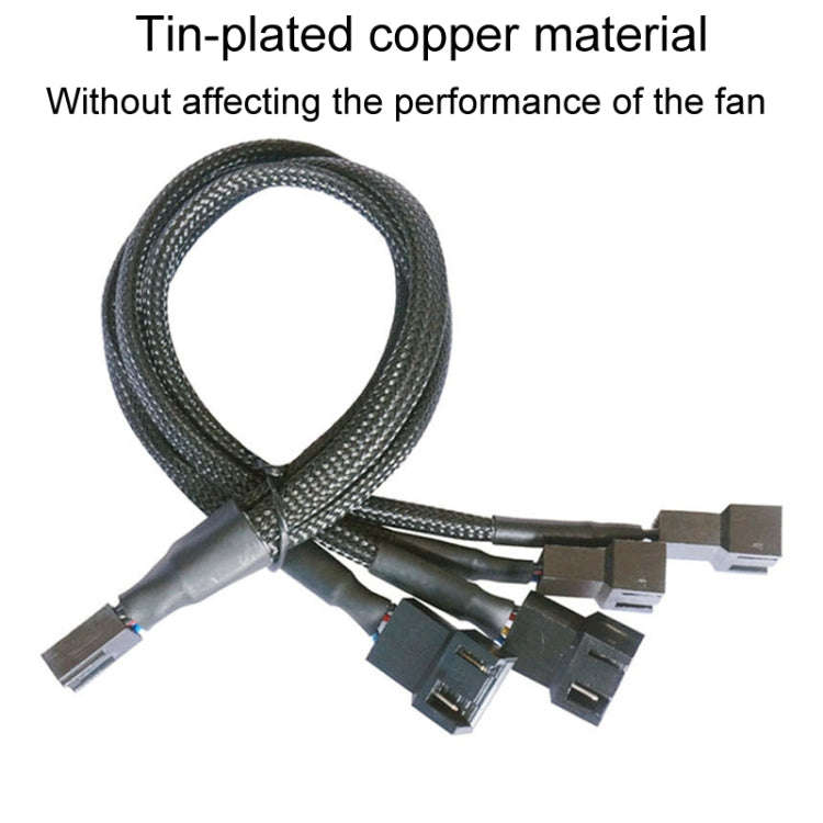 0.27m Computer PWM Temperature Control Cooling Fan Extension Cable Chassis HUB Connector(1 In 4)