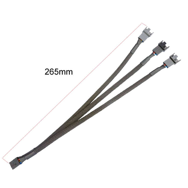 0.27m Computer PWM Temperature Control Cooling Fan Extension Cable Chassis HUB Connector(1 In 3)