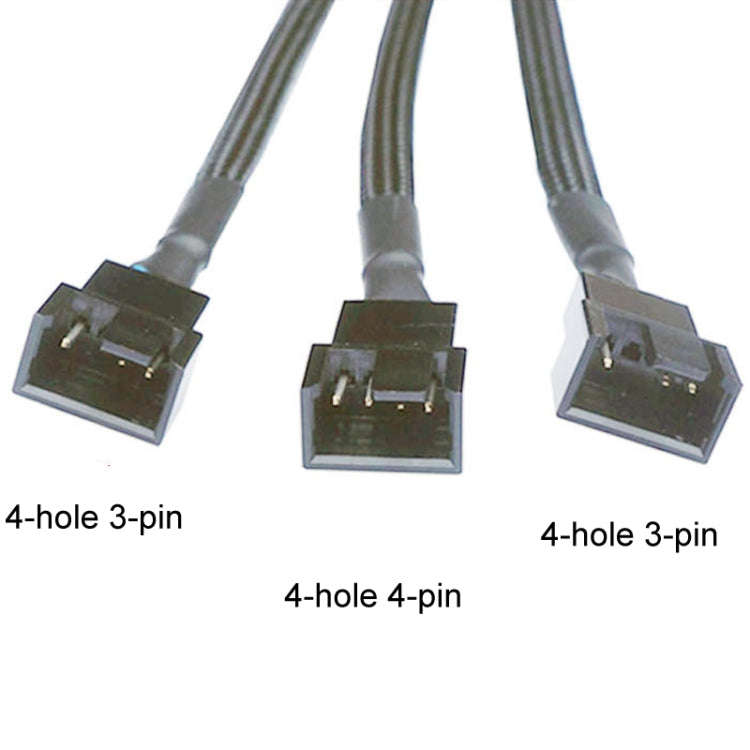 0.27m Computer PWM Temperature Control Cooling Fan Extension Cable Chassis HUB Connector(1 In 3)