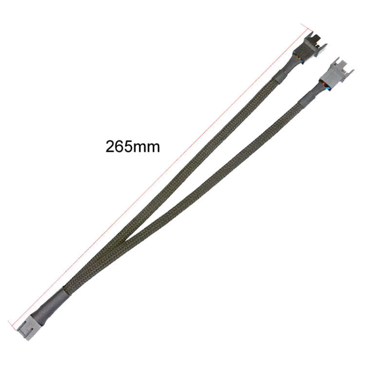 0.27m Computer PWM Temperature Control Cooling Fan Extension Cable Chassis HUB Connector(1 In 2)