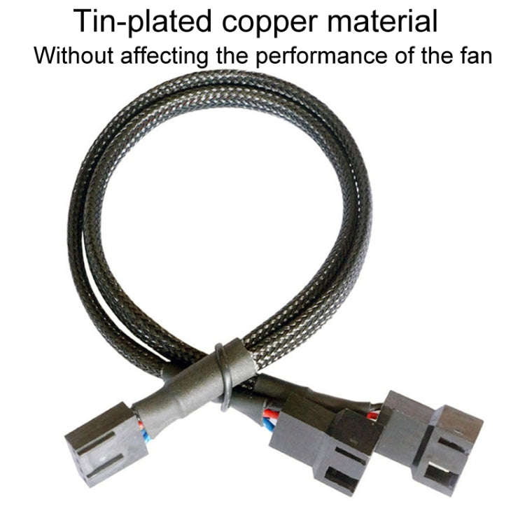 0.27m Computer PWM Temperature Control Cooling Fan Extension Cable Chassis HUB Connector(1 In 2)