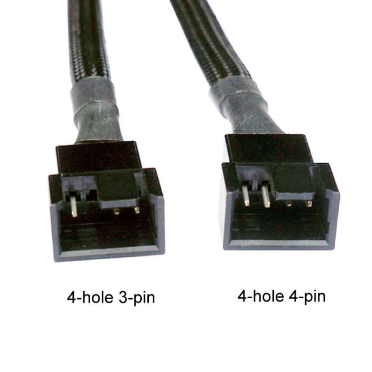 0.27m Computer PWM Temperature Control Cooling Fan Extension Cable Chassis HUB Connector(1 In 2)