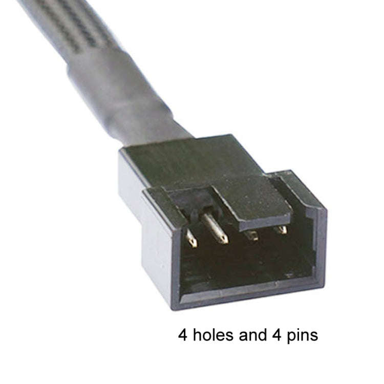 0.27m Computer PWM Temperature Control Cooling Fan Extension Cable Chassis HUB Connector(1 In 1)