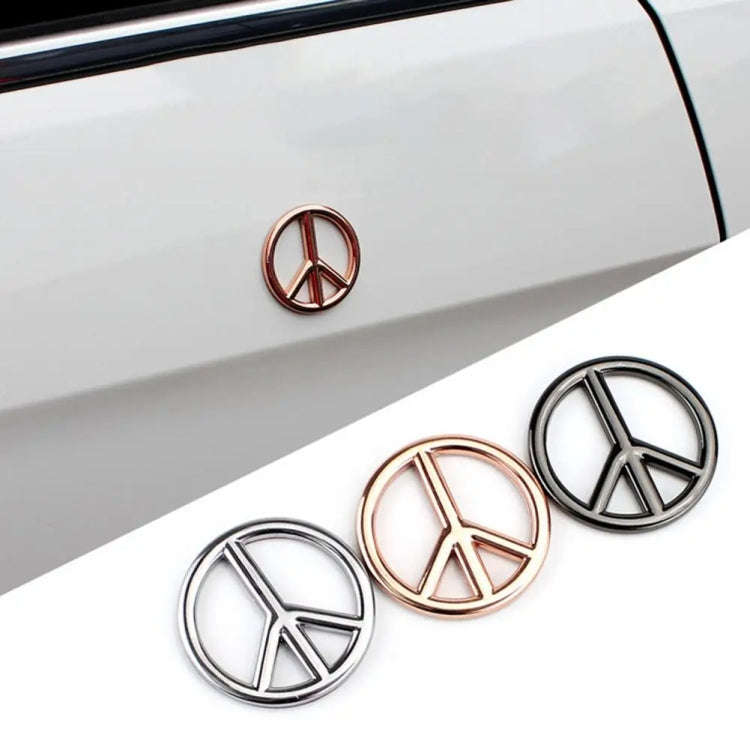 Car Anti-War Peace Sign Three-Dimensional Metal Stickers, Color: Gold