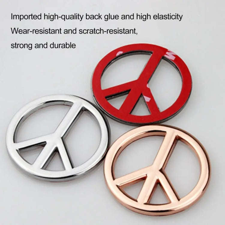 Car Anti-War Peace Sign Three-Dimensional Metal Stickers, Color: Gold