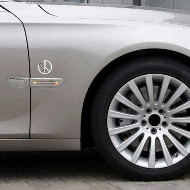 Car Anti-War Peace Sign Three-Dimensional Metal Stickers, Color: Titanium Black