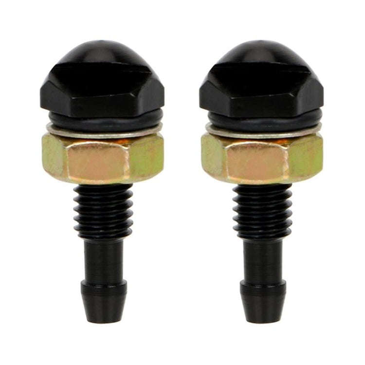 2pcs /Set Automotive Glass Washer Sprayer Aluminum Cap Nozzle(Black)