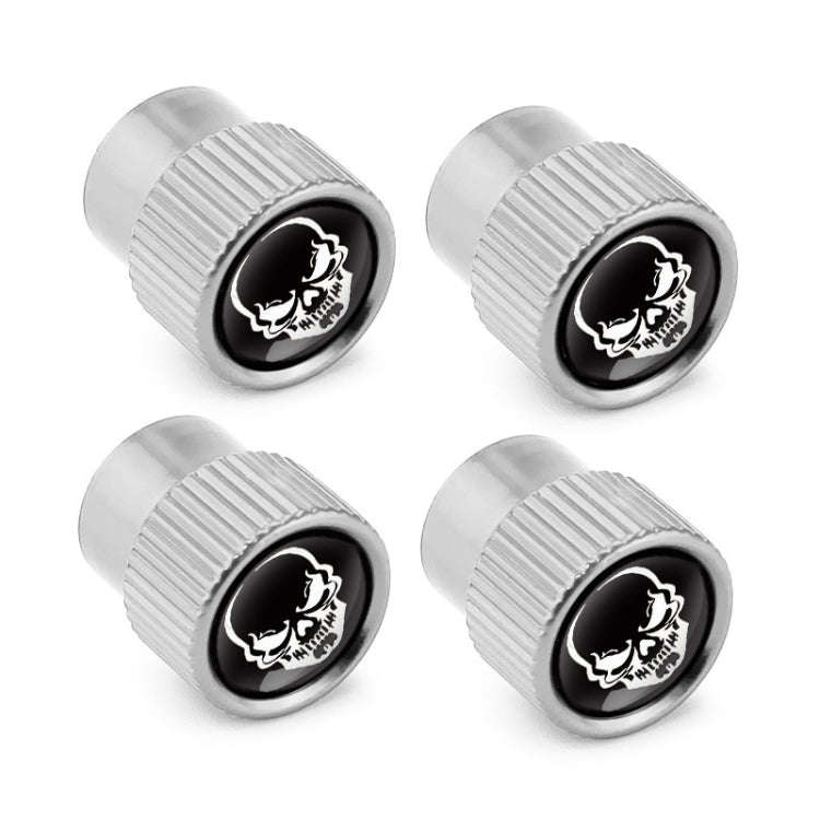 4pcs /Set Skeleton Car Tire Universal Aluminum Valve Cap(Silver)