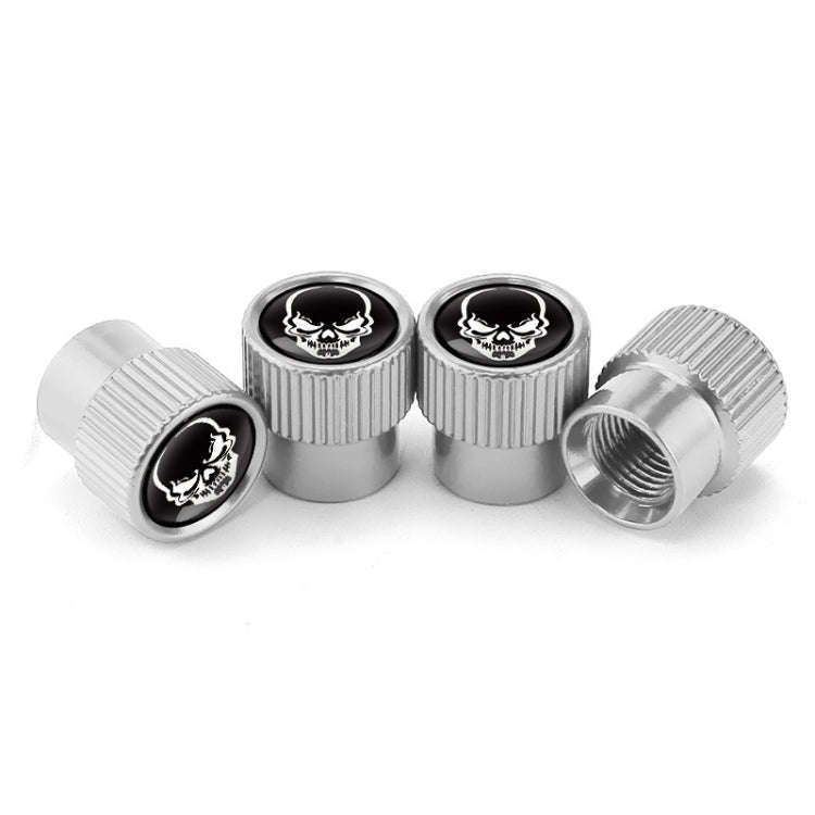 4pcs /Set Skeleton Car Tire Universal Aluminum Valve Cap(Silver)