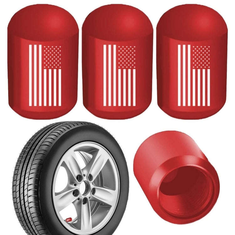 4pcs /Set Car Tire Capsule Aluminum Alloy Screw Dustproof Valves(Red)