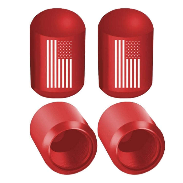 4pcs /Set Car Tire Capsule Aluminum Alloy Screw Dustproof Valves(Red)