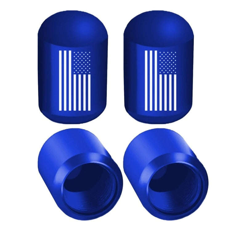 4pcs /Set Car Tire Capsule Aluminum Alloy Screw Dustproof Valves(Blue)