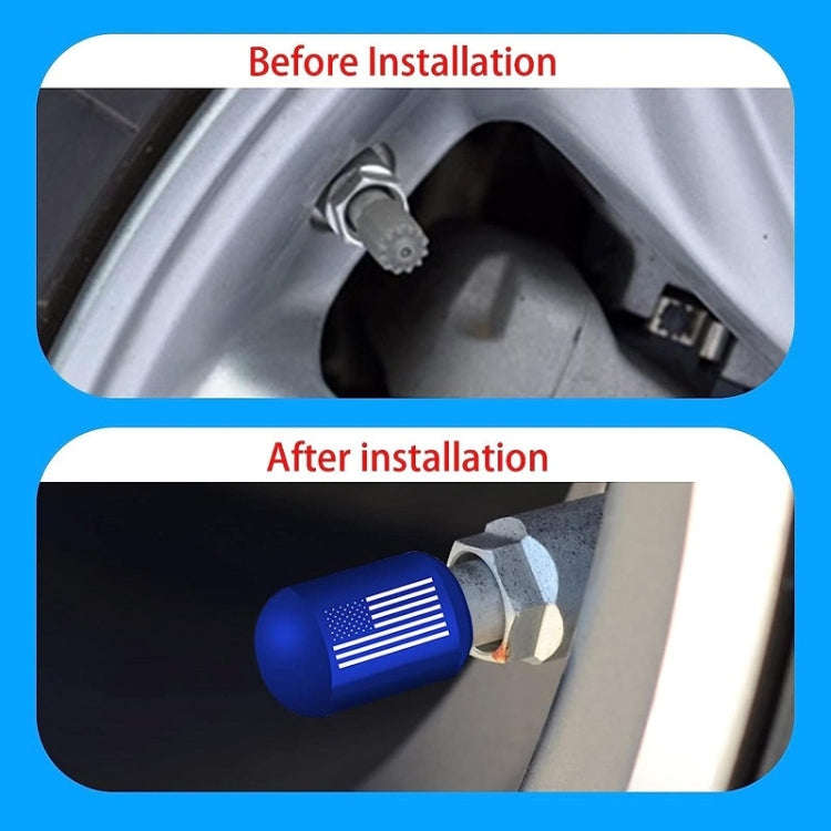 4pcs /Set Car Tire Capsule Aluminum Alloy Screw Dustproof Valves(Blue)