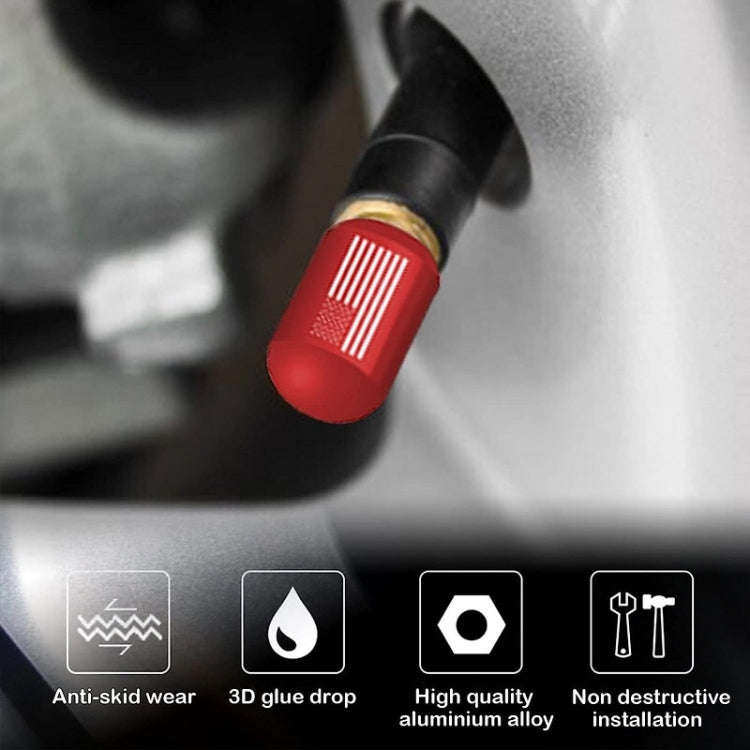 4pcs /Set Car Tire Capsule Aluminum Alloy Screw Dustproof Valves(Red)