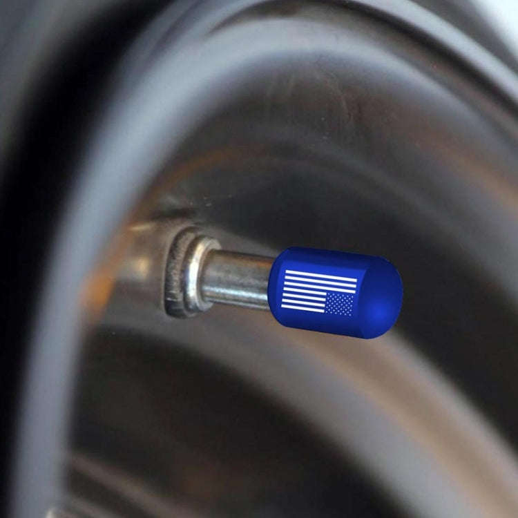 4pcs /Set Car Tire Capsule Aluminum Alloy Screw Dustproof Valves(Blue)