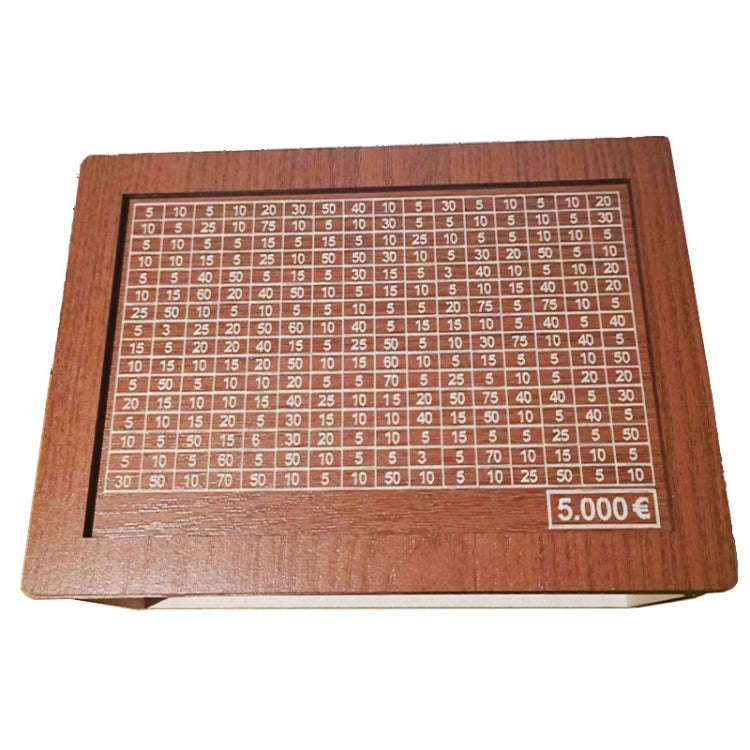 Wooden Money Box Piggy Bank With Counter Home Library Decoration, Spec: Light Brown 5000 Euros