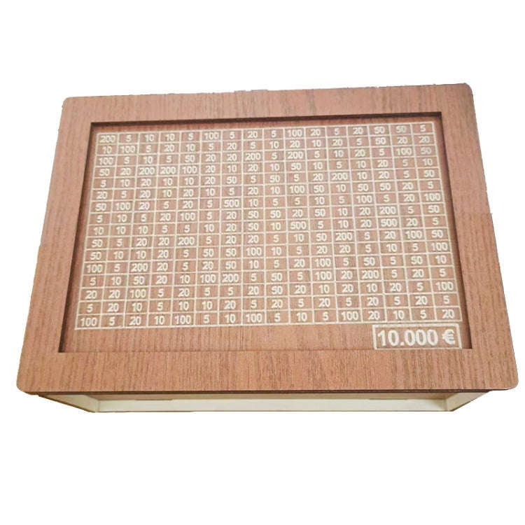 Wooden Money Box Piggy Bank With Counter Home Library Decoration, Spec: Light Brown 10,000 Euros
