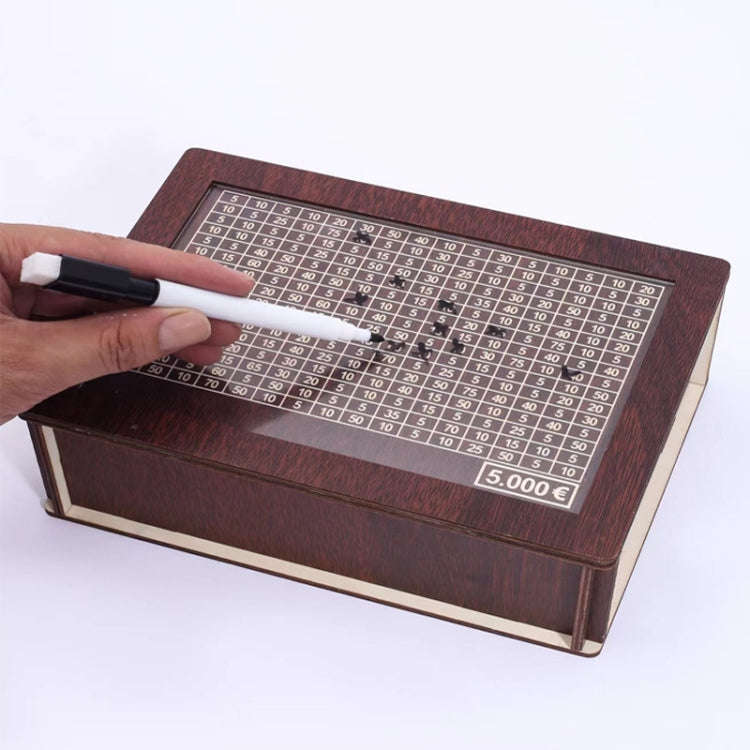 Wooden Money Box Piggy Bank With Counter Home Library Decoration, Spec: Light Brown 2000 Euros